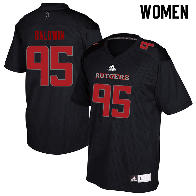 Women #95 Devin Baldwin Rutgers Scarlet Knights College Football Jerseys Sale-Black - Click Image to Close